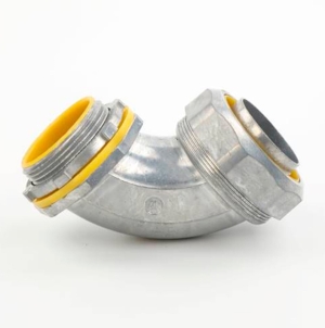 CONECTOR CURVO HERMÉTICO LIQUID TIGHT CON UL DE 90° 3/4» PARA R/FLEXIBLE PVC