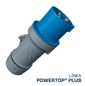 ENCHUFE 16AMP 2P+T 250V AZUL 6H IP44 POWERTOP PLUS (2 CUERPOS) REEMPLAZO 248