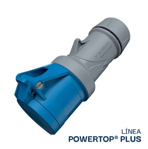 TOMA AEREO 16AMP 2P+T 250V AZUL 6H IP44 POWERTOP PLUS (2 CUERPOS) REEMPLAZO 510