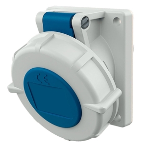 TOMA EMPOTRABLE 16AMP 2P+T 250V AZUL 6H IP67