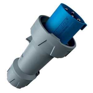ENCHUFE 63AMP 3P+T 250V AZUL 9H IP67 POWERTOP PLUS