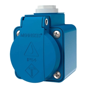 TOMA VISIBLE SCHUKO AZUL 16AMP 2P+T 250V IP44