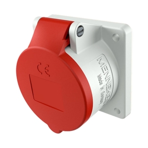 TOMA EMPOTRABLE RECTO 32AMP 3P+T 415V ROJO 6H IP44