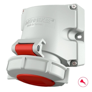 TOMA VISIBLE 16AMP 3P+T 415V ROJO 6H IP67