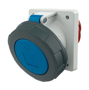TOMA EMPOTRABLE 63AMP 3P+T 250V AZUL 9H IP67