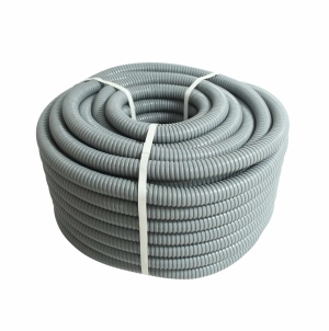 TUBERIA FLEXIBLE C/FORRO DE PVC LIVIANA 1-1/2″ DE 25MTS, GRIS