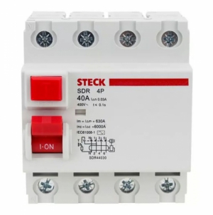 LLAVE INTERRUPTOR DIFERENCIAL 4X40A 400VAC 30MA TIPO AC SDR44030 