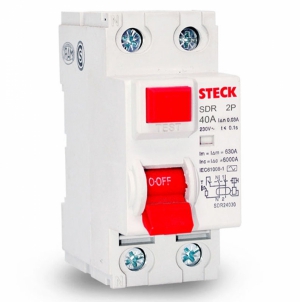 LLAVE INTERRUPTOR DIFERENCIAL 2X63A 400VAC 30MA TIPO AC STECK