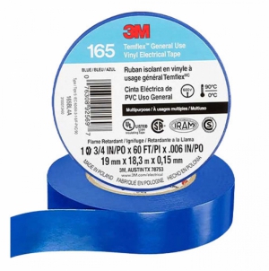 CINTA AISLANTE TEMFLEX 165 VINILO 3/4&QUOT;X 18MTS AZUL