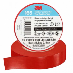 CINTA AISLANTE TEMFLEX 165 VINILO 3/4&QUOT;X 18MTS ROJO
